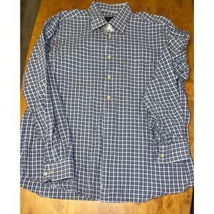 Scott Barber Mens XL Long Sleeve Button Down Plaid Checkered Cotton Shirt‎